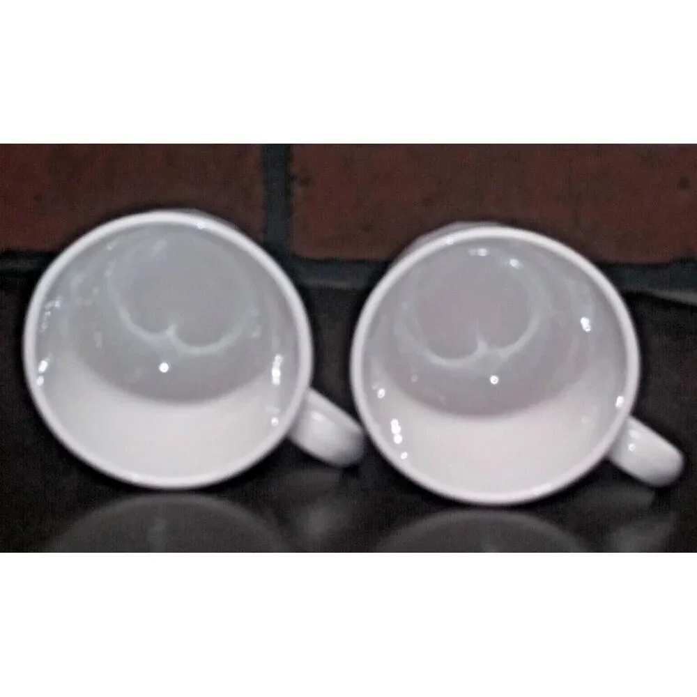2 Vintage Corning Corelle Mugs Coffee cups Blue Velvet Rose Floral Pattern swirl
